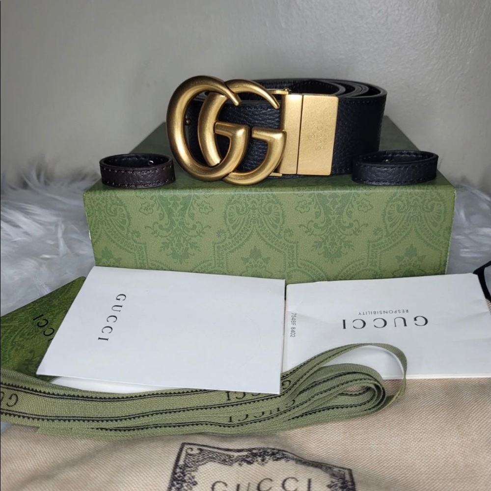 Gucci black brown reversible belt 💵AUTHENTIC